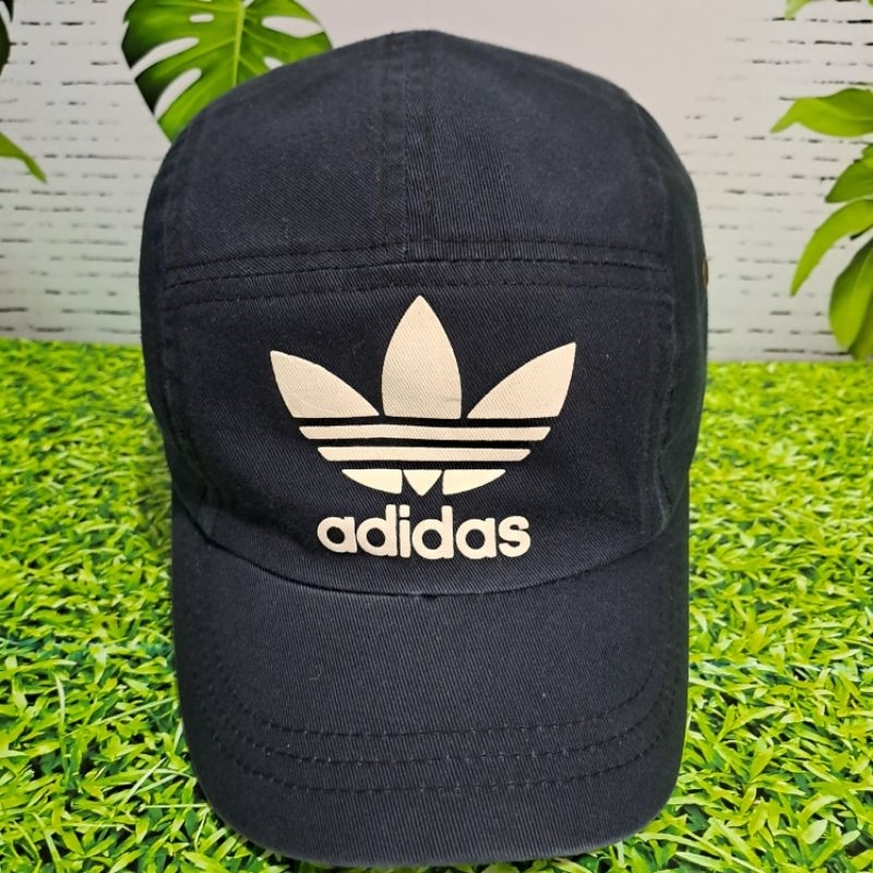 TOPI ADIDAS TREFOIL 5 PANEL VISOR PENDEK NAVY - ORIGINAL.