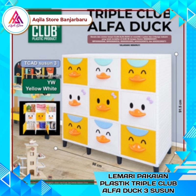 Lemari Pakaian Plastik Triple Club Alfa Duck 3 Susun / Lemari Bebek 9 Pintu / Lemari Plastik 2 Susun