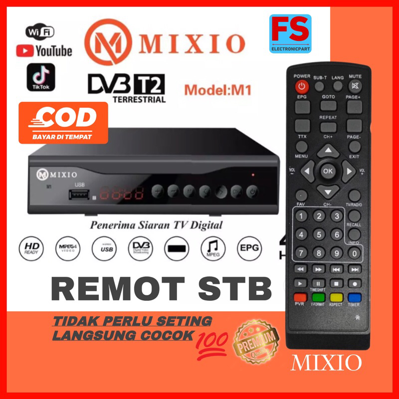Remot STB MIXIO grade A kualitas oke tidak perlu seting