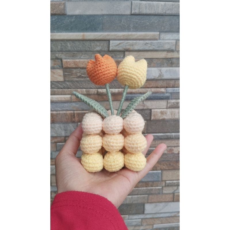 Tulip/Mini ball tulip/Bunga rajut