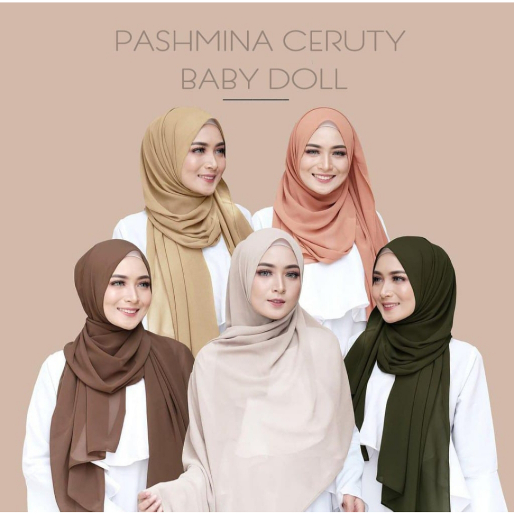 Pashmina Ceruty Babydoll Polos || Pashmina Sabyan Ceruty Babydoll //PASHMINA CERUTY BABYDOLL PREMIUM