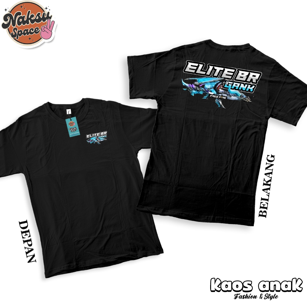 KAOS ANAK - KAOS ELITE BR GANK SG AK DRACO FF BAJU DISTRO UNISEX BAJU FF ANAK VIRAL