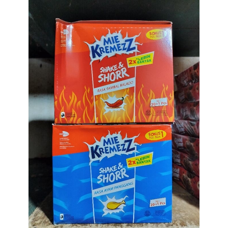 

Mie Kremezz SHAKE & SHORR ( 1 Kotak isi 20+1 )