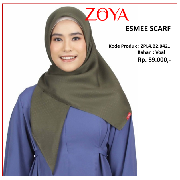Zoya Esmee Scarf-Hijab Segi Empat