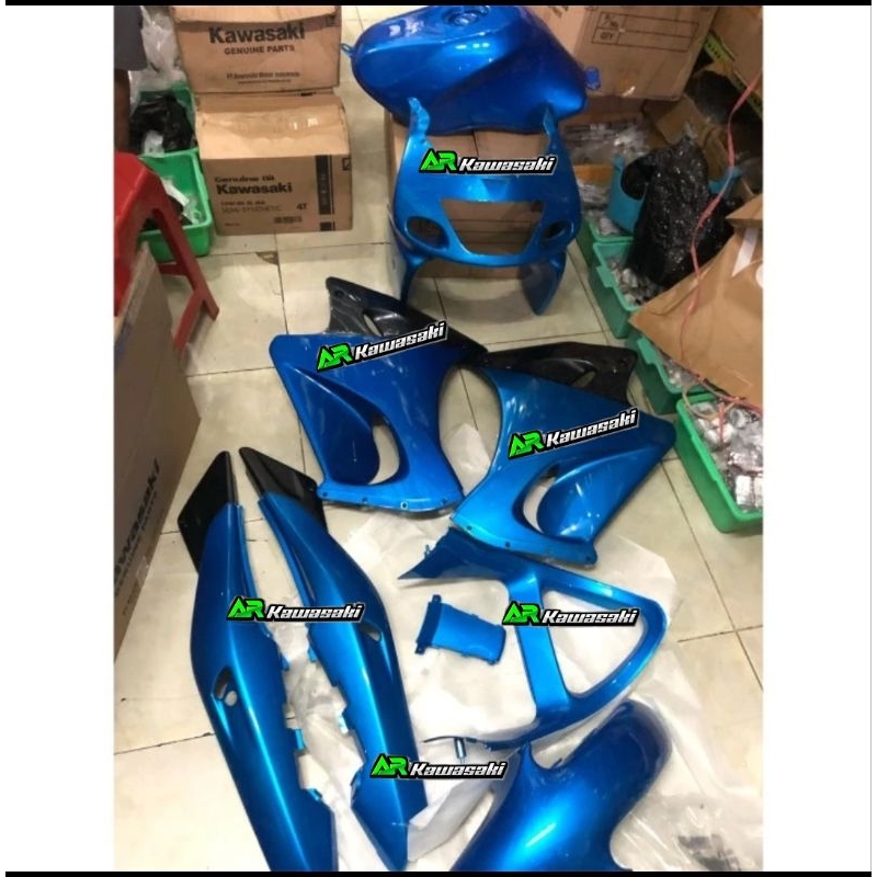 Cover body fairing full set ninja rr old biru original Kawasaki