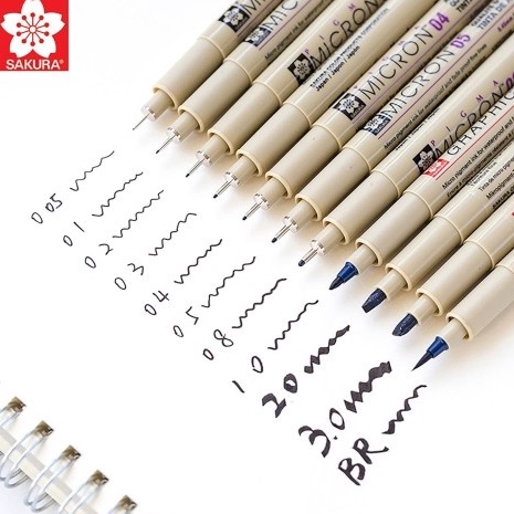 

Sakura Pigma Micron Drawing Pen Tip 5 3 1 2 3 4 5 8 PN Brush Black Hitam Satuan