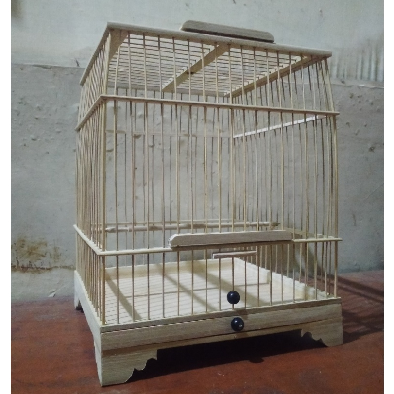 Sangkar Bambu Ukuran 20 x 20 Cm / Sangkar Cungkok Bambu Ukuran 20 x 20 Cm / Kandang Bambu Kotak Ukur