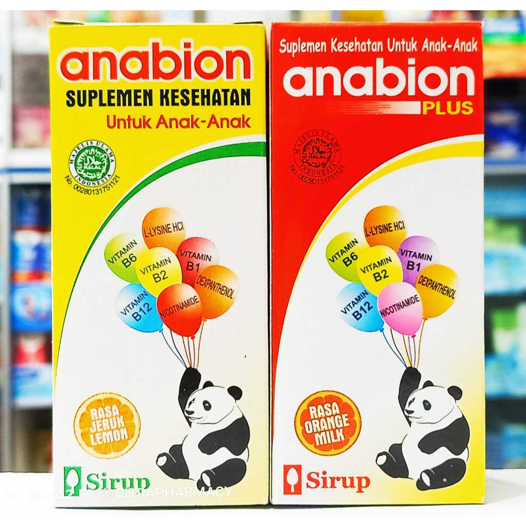 Anabion & Anabion Plus 𝐒𝐢𝐫𝐮𝐩 𝟔𝟎𝐌𝐋 - Meningkatkan Nafsu Makan dan Menjaga Daya Tahan Tubuh Anak