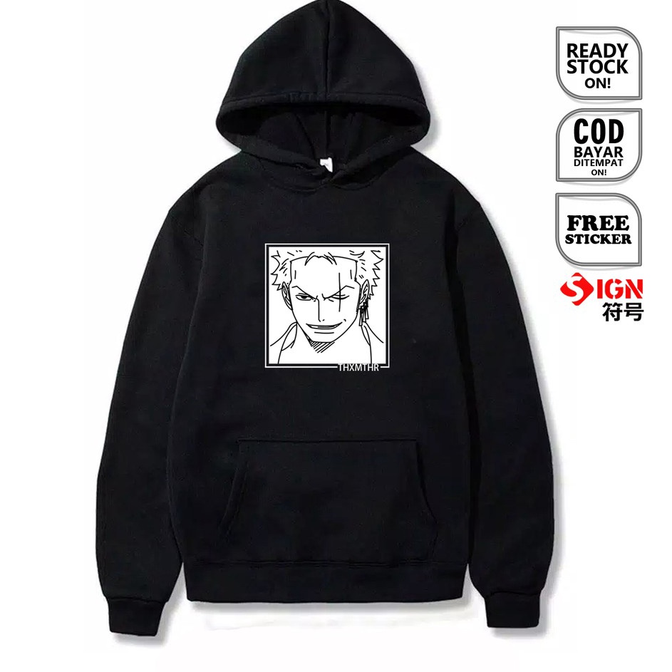 Langsung Ambil  HOODIE ONE PIECE RORONOA ZORO PIRATE LUFFY SANJI NAMI USOPP FRANKY NICO ROBIN ANIME 