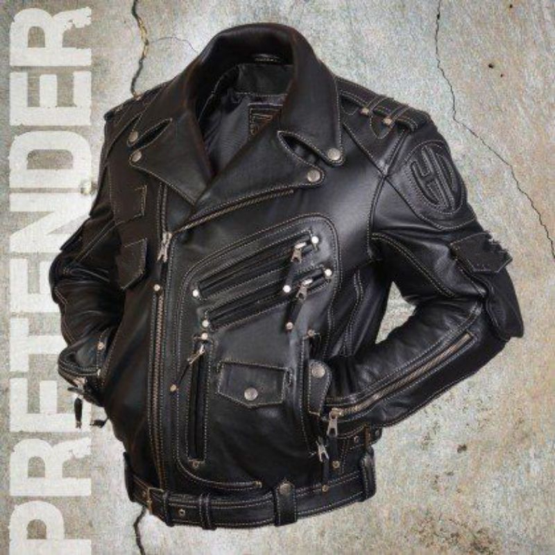 Jaket kulit pria-Jaket Kulit Asli 100%-Jaket Kulit Harley Davidson-Jaket Kulit Ramones-Jaket Motor K