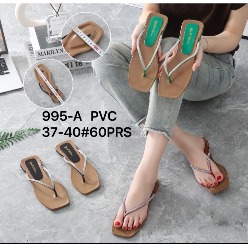 Sandal Jepit Jelly Kaca Wanita Glitter Pasir Blink Import Terbaru Balance 995