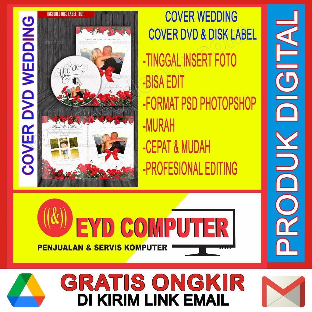 DVD COVER WEDDING PERNIKAHAN DISK LABEL FORMAT PSD PHOTOSHOP COVER WEDDING TEMPLATE PSD PHOTOSHOP