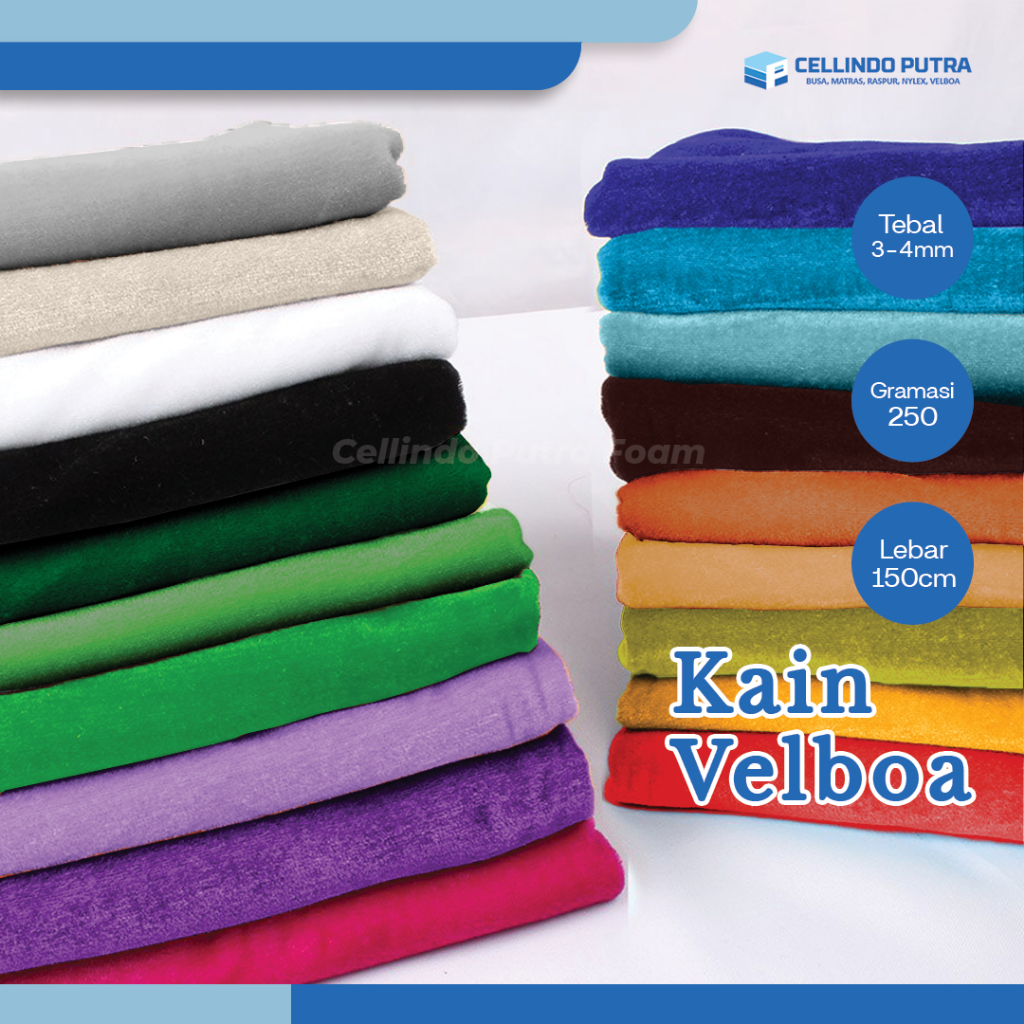 Cellindo Kain Velboa Ghesang Polos Bahan Bulu Boneka & Bantal (ECERAN)