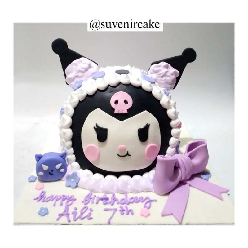 

cake kuromi/kuromi cake/kue ulang tahun kuromi/kue ultah kuromi/cake tema kuromi/kuromi