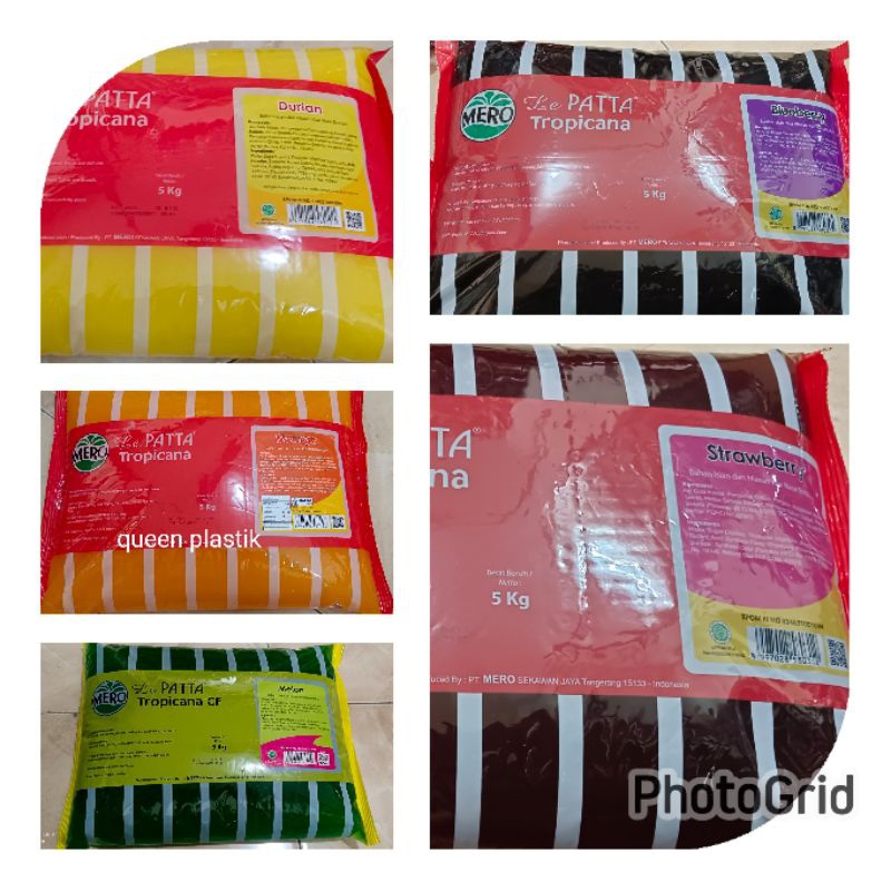 

Selai lepatta tropicana ( bukan CF) mero 5 kg selai strawbery bluebery mangga melon durian nanas