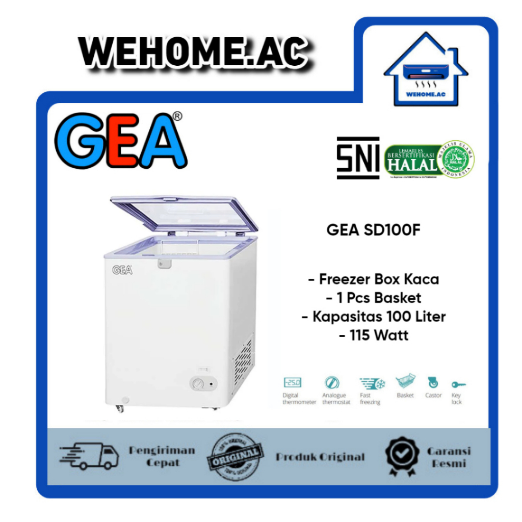 Chest Freezer GEA SD100F Freezer Box GEA Pintu Kaca Lemari Pembeku GEA