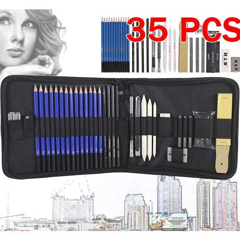

KODE B12X 35PCSSet Sketch Pencil Pisau Penghapus dan Pensil Gambar untuk Keperluan Sekolah Pencil Drawing Set