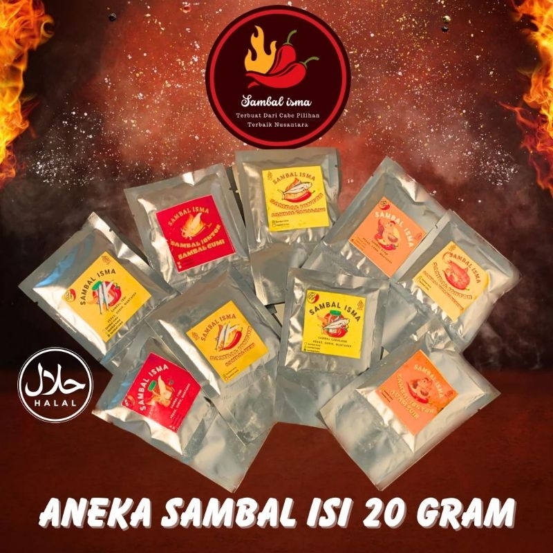 

Sambal Sachet Sekali Makan 20 gr Cumi Tongkol Teri Ayam Udang Sambel Isma Medan Tinggal Makan Siap Saji