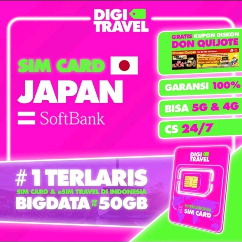DIGI TRAVEL SIM CARD Malaysia, Singapore, Thailand Kuota 500MB/hari Masa Berlaku 1 Hari Digitravel S