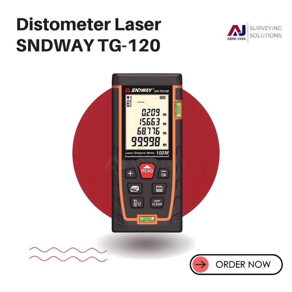SNDWAY SW-TG120 Meteran Laser Digital Jarak 120 Meter