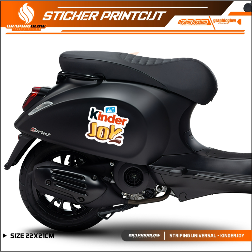 STICKER CUTTING STIKER PRINTCUT MOTOR STRIPING CUTTING VESPA SC VSP SPRINT LX SCOOPY LOGO KINDERJOY