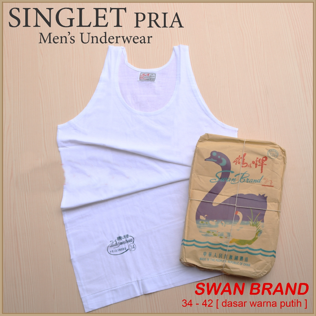 Singlet Swan Brand | Swan Shogunavo Kaos Dalam Singlet Pria Swan Brand Putih | Swan Singlet / 1 PCS 