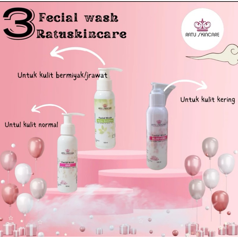 Ratu Skincare "Facial Wash/ sabun cuci muka" (pilih sesuai jenis kulit) normal, jerawat, dan kering