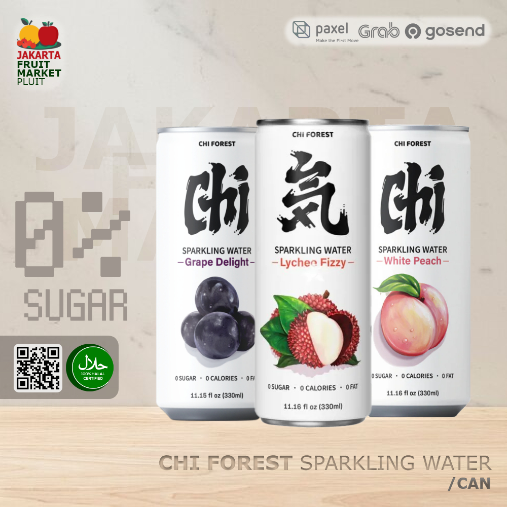 

CHI FOREST SPARKLING WATER zero sugar 0% ALL / grape delight lychee fizzy white peach minuman soda bebas gula