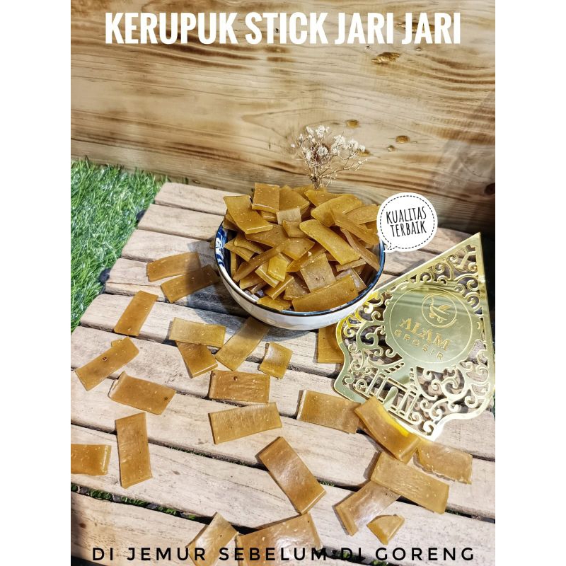 

Kerupuk mentah Stick rambak tepung Jari-Jari coklat 250g, 500g, 1kg