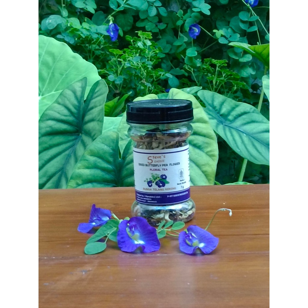 

Teh Bunga Telang Kering MURAH Organik 7 gram Siap Seduh | Steve's Choice Dried Butterfly Pea Flower | Bunga Telang Kering Murah Teasane |