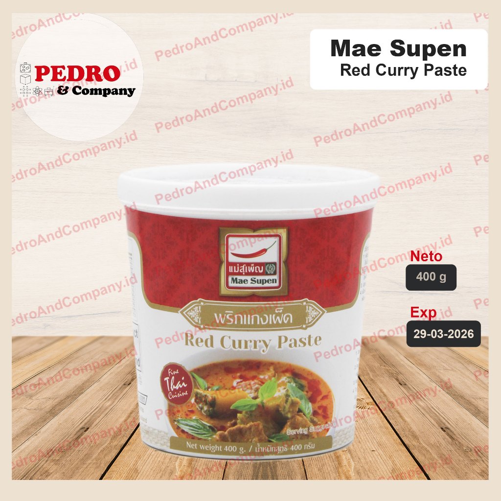 

Mae supen red curry paste thai 400ml - kari thailand