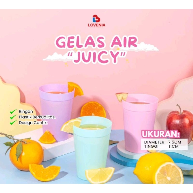 Gelas Juicy Pastel Gelas Aestetic Plastik Warna Pastel Juicy 300ml Lovenia