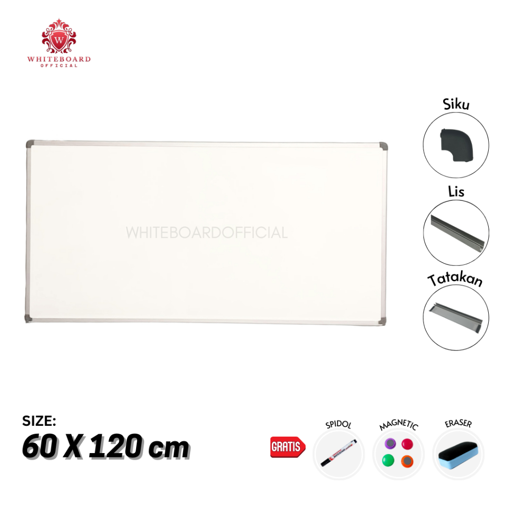 

Papan Tulis / White board Gantung / WhiteBoard Magnet 60 x 120cm Sakana