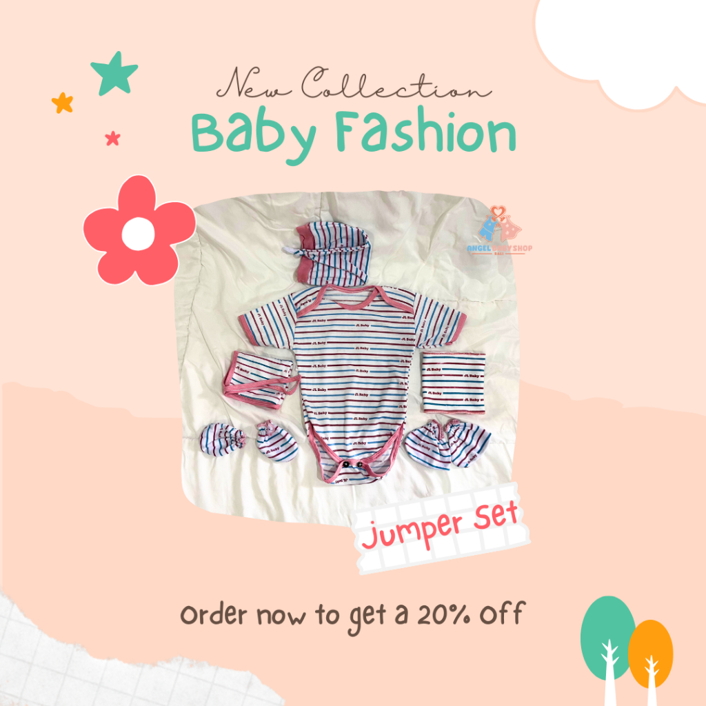 Jumper Baby Set Garis - angel baby shop bali