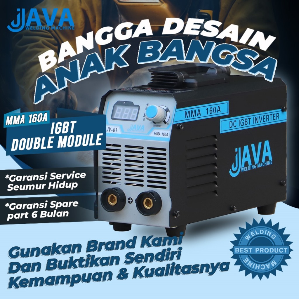 Mesin Las Listrik Terbaik JAVA WELDING MMA 160 A - Mesin Las Trafo 160 Ampere Bergaransi Resmi