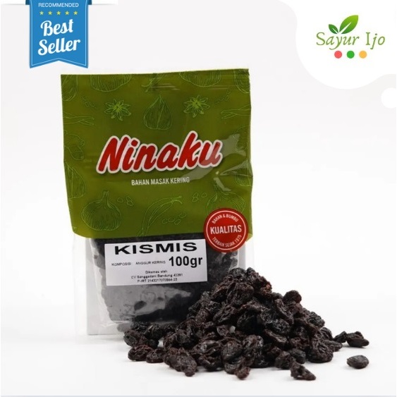 

Ninaku Kismis 100 Gram / Pack Fresh Black Raisins Buah Kering Segar