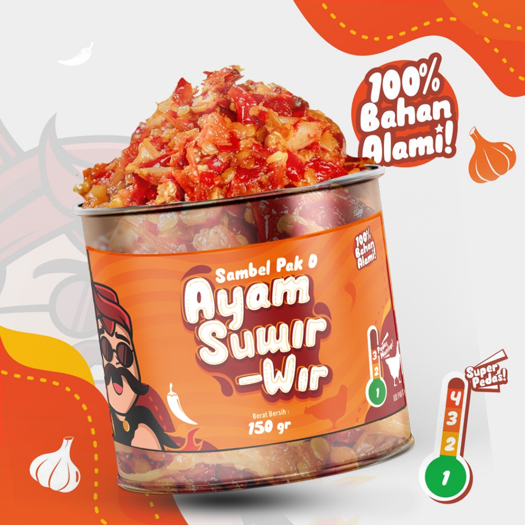 

sambel pak D varian ayam suwir wir kemasan jumbo 150gr mantap pedasnya
