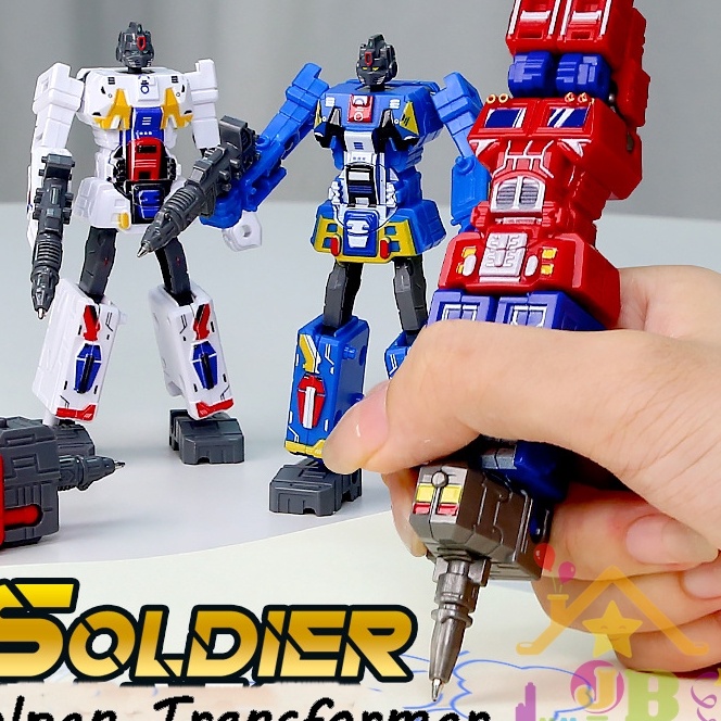 

KF7 Pulpen Robot Transformasi Pena Bolpen Anak Mainan Action Figure Robot Soldier Alat Tulis Hadiah Gift Optimus