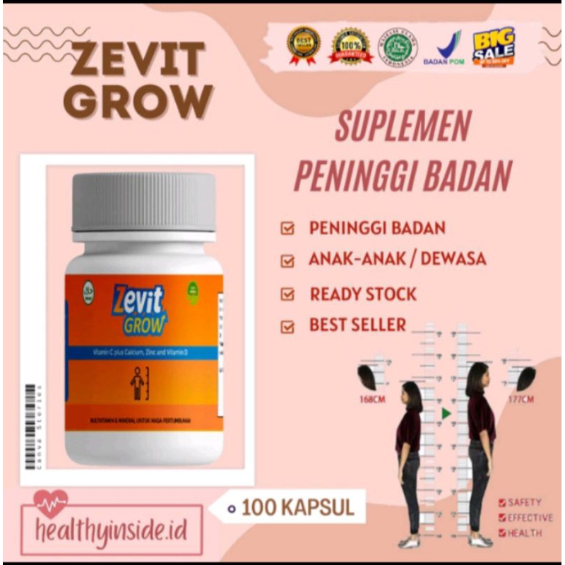 ZEVIT GROW - PENINGGI BADAN /SUPLEMEN PENINGGI BADAN / PENINGGI