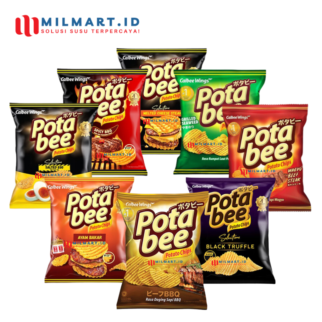 

POTABEE POTATO CHIPS SNACK 68 G SNAK KENTANG KEJU KERIPIK BBQ CAMILAN MAKANAN RINGAN JAJANAN POTA BEE