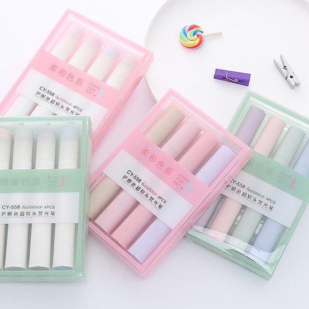 

KI3 Aesthetic Round Highlighter Stabilo Warna Pastel