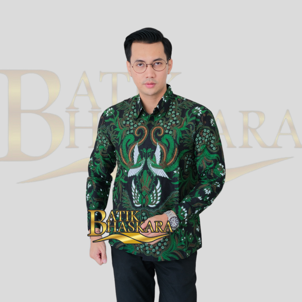 GURDO IJO Baju Kemeja Batik Pria Lengan Panjang Katun Halus FULL FURING Batik Solo Original Alisa Ba