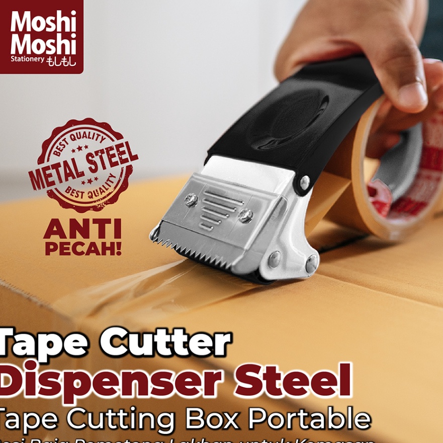 

Hemat Tape Dispenser Box Steel Pemotong Selotip Lakban Cutter Packaging Besi