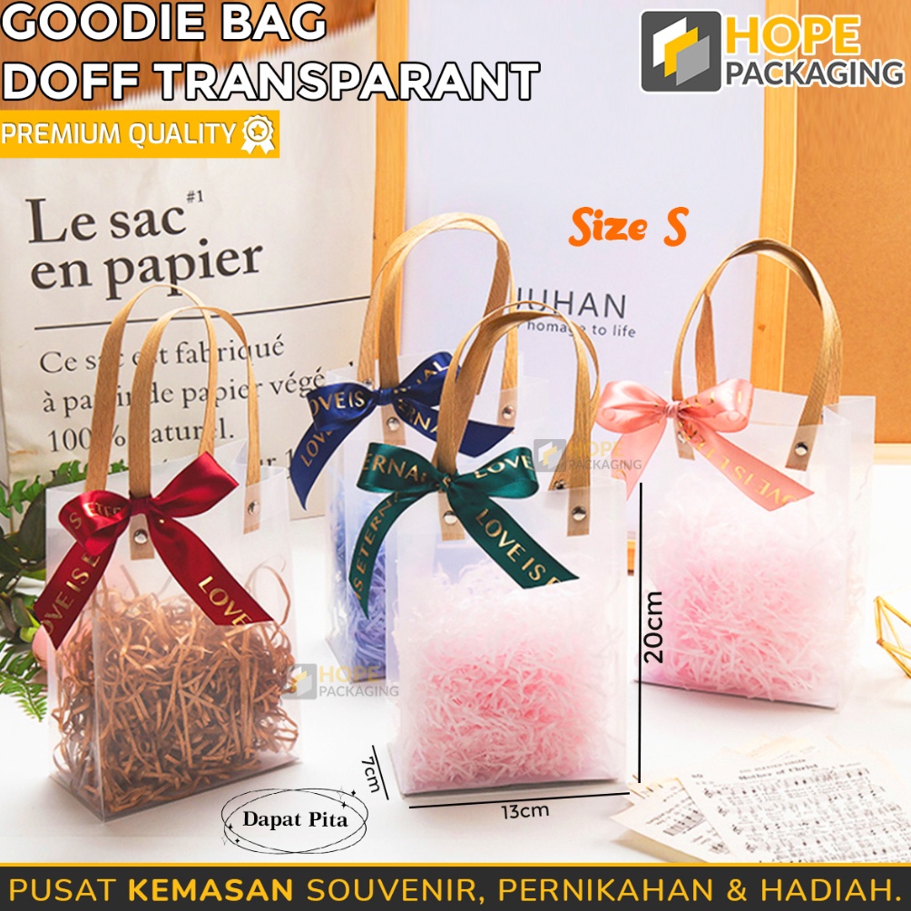 

NEW PROMO Goodie Bag Doff Transparant Premium Pita Tas Doff Souvenir Hadiah Hampers Mewah Tas Kado Ulang Tahun Kantong Doff Souvenir Paper Bag Doff