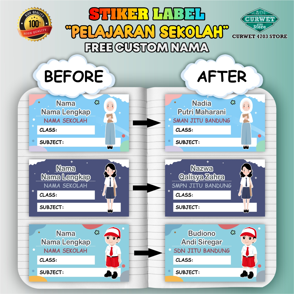 

STIKER LABEL PELAJARAN SEKOLAH GRATIS CUSTOM NAMA