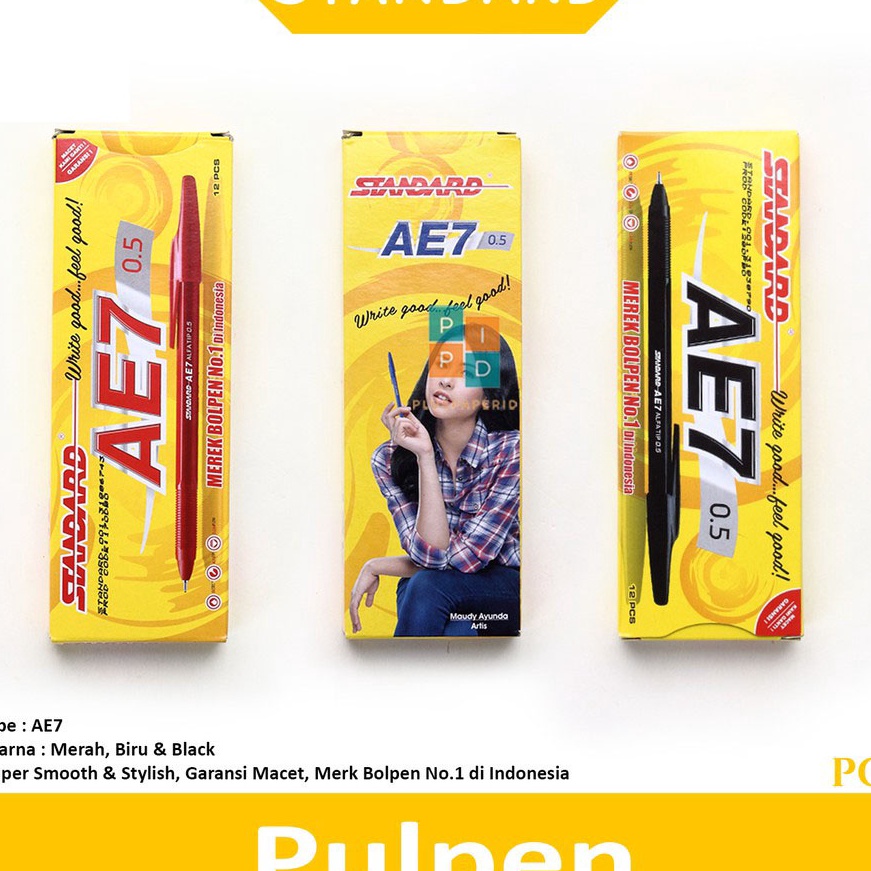 

Spesial Standard Pulpen Bolpen Ball Point AE7 5mm Super Smooth Lusin