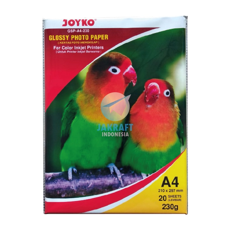 

READY STOCK 2 Lembar Kertas Foto A4 Tebal JOYKO 23 Gr Gsm Gram Glossy Photo Paper GSPA423
