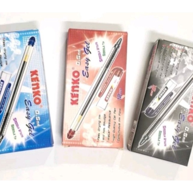 

FG2 Pulpen Gel Bolpen Pena Kenko EASY GELL 5mm Hitam Biru 1pak 12 pc