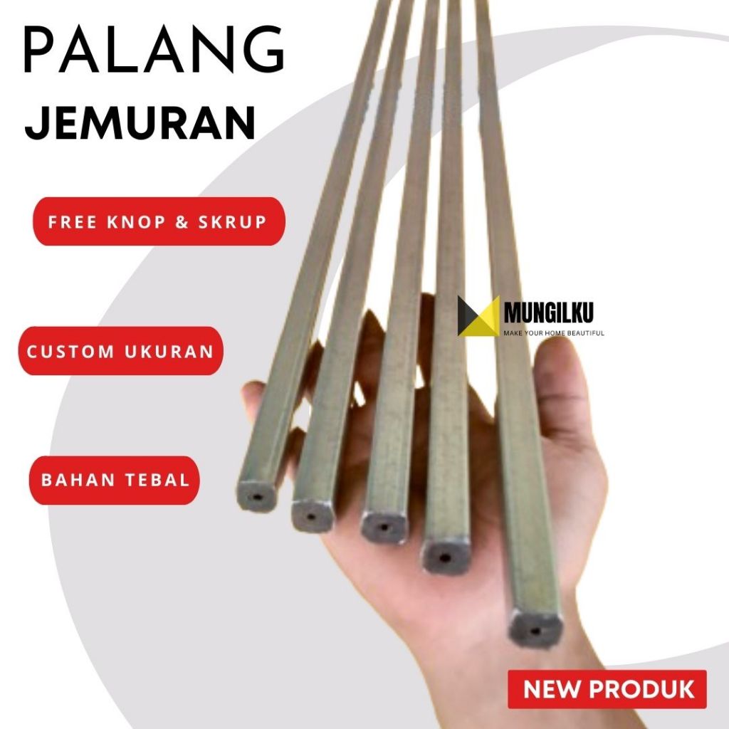 PALANG BESI GALVANIS  / BESI JEMURAN/ PIPA JEMURAN LIPAT STAINLESS/ BESI HOLO HOLLOW UNTUK JEMURAN B
