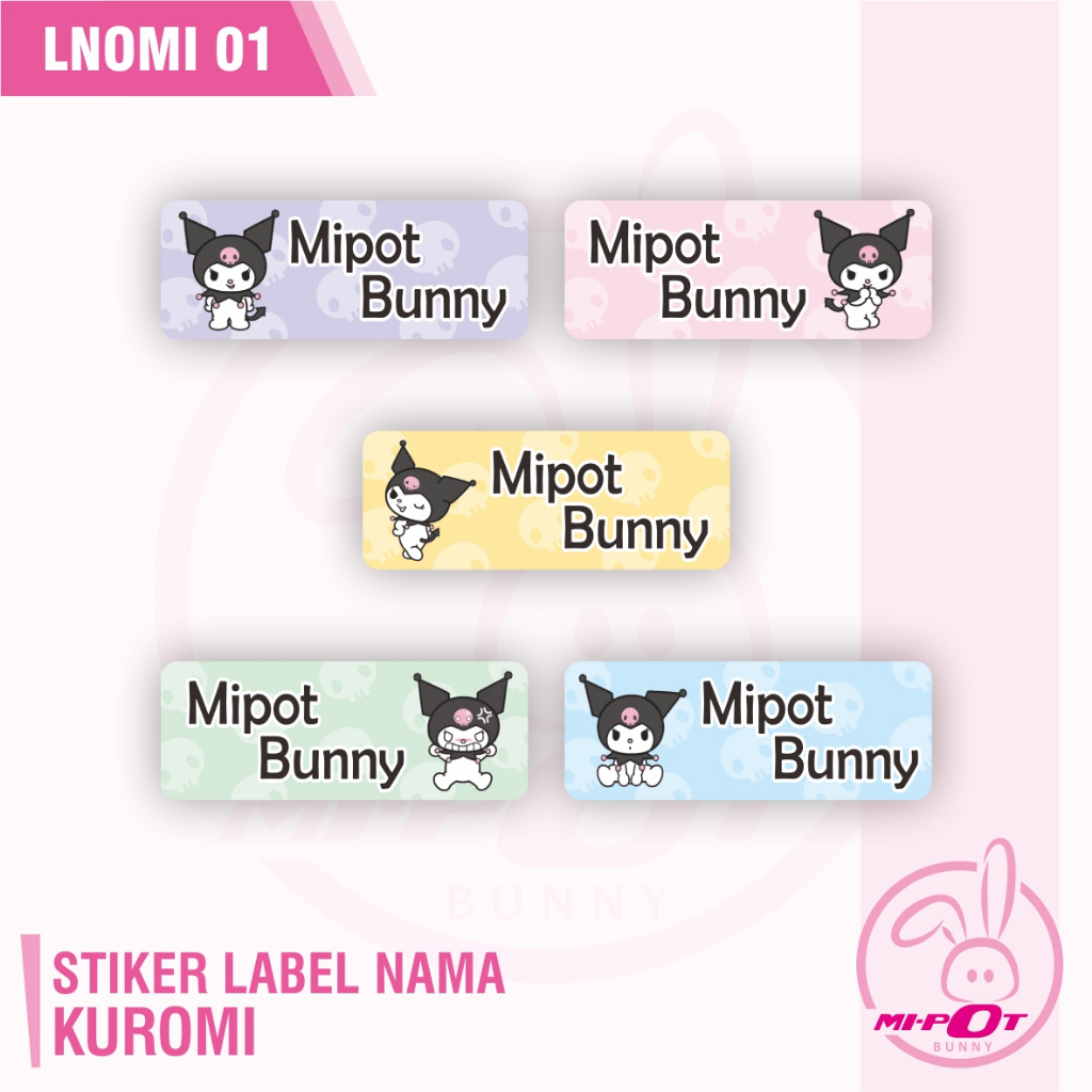 

STIKER LABEL NAMA - KUROMI 01